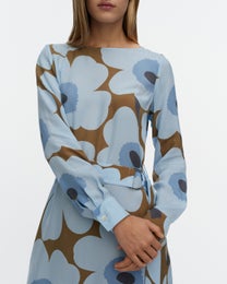 Satunnainen Unikko mekko, v.sin.-oliivinvihre&auml;